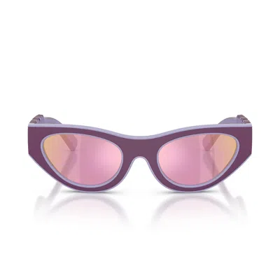 Dolce & Gabbana Kids'  Sunglasses Dx6012 33601 T Rubber Purple Lilac/pink Mirrored Children
