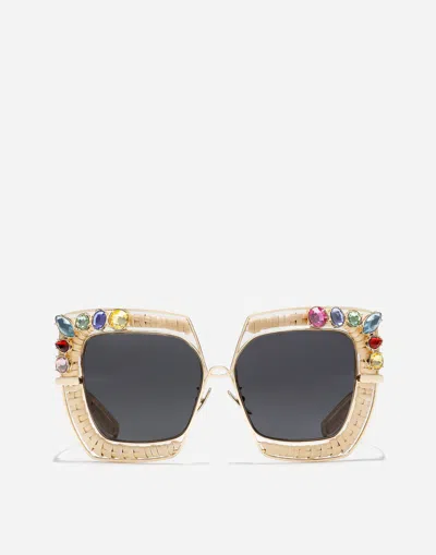 Dolce & Gabbana Sunglasses Rafia Fiori In Gold