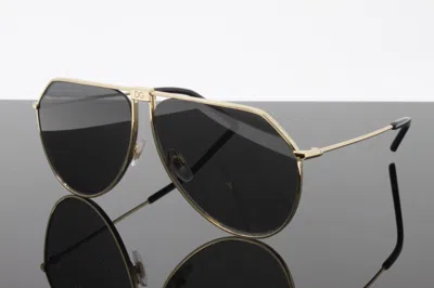 Pre-owned Dolce & Gabbana Sunglasses Unisex Aviator Dg2248 0287 Gold 62mm Grey Lens In Gray