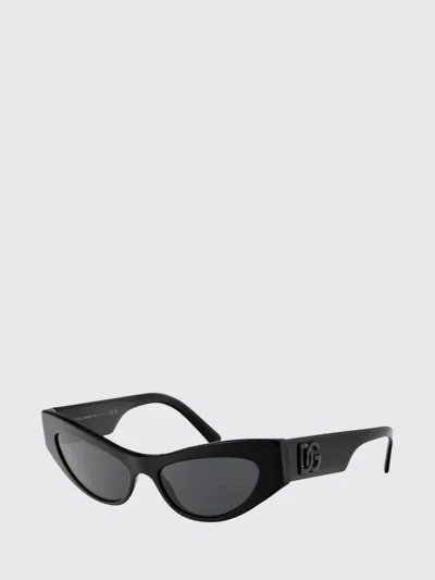 Dolce & Gabbana Logo-embossed Cat-eye Frame Sunglasses In Schwarz