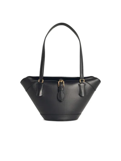 DOLCE & GABBANA DOLCE & GABBANA 'SUNSET' BLACK LEATHER BAG WOMEN