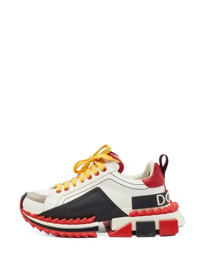 Pre-owned Dolce & Gabbana Super King Sneakers In White