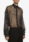 DOLCE & GABBANA SUPER-OVERSIZE POLKA DOT CHIFFON SHIRT
