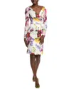 Dolce & Gabbana White Floral Print Silk Long Sleeve Dress