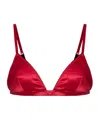 Dolce & Gabbana Satin Triangle Bra In Red