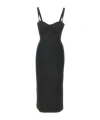 Dolce & Gabbana Satin Dress With Bustier Detail In Black
