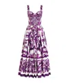 Dolce & Gabbana Long Poplin Dress With Majolica Print