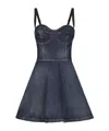 Dolce & Gabbana Elasticated Back Denim Corset Dress In Black