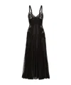 Dolce & Gabbana Lace-insert Flared Midi Dress In Black