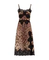 Dolce & Gabbana Leopard-print Satin Slip Dress In Black