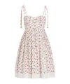 Dolce & Gabbana Lace-trimmed Floral-print Cotton-blend Poplin Bustier Mini Dress In Multi