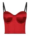 Dolce & Gabbana Satin Corset Top In Red