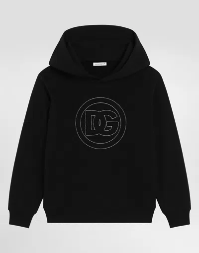 Dolce & Gabbana Hoodie With Dg Logo In Noir