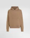 Dolce & Gabbana Cotton Hoodie With Logo In Marron
