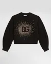 Dolce & Gabbana Sweat-shirt En Jersey Avec Strass In Noir