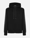 DOLCE & GABBANA COTTON JERSEY HOODIE WITH DG EMBROIDERY