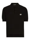 Dolce & Gabbana Dark Gray Logo Plaque Cotton Men Polo Shirt T-shirt In Black