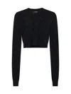 Dolce & Gabbana Viscose Mesh Top With All-over Dg Logo In Black