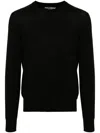 Dolce & Gabbana Logo-embroidered Silk Jumper In Black  
