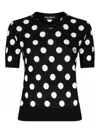 Dolce & Gabbana Polka-dot Inlay Knitted Tank Top In Black