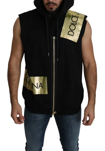 Pre-owned Dolce & Gabbana Sweater Black Hooded Logo Limited Edition It56/us46/xxl $2500