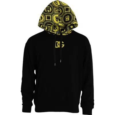Pre-owned Dolce & Gabbana Sweater Black Logo Cotton Hooded Sweatshirt It58/us48/3xl 900usd