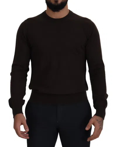 Pre-owned Dolce & Gabbana Sweater Brown Cashmere Crew Neck Pullover It48/us38/m 800usd