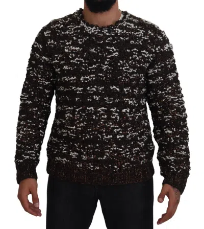 Pre-owned Dolce & Gabbana Sweater Brown Knitted Wool Fatto A Mano It48 / Us38 / M 3500usd