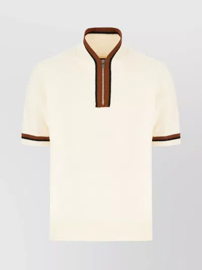 DOLCE & GABBANA SWEATER COTTON BLEND CONTRAST TRIM