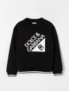 Dolce & Gabbana Nero Crewneck Cotton-jersey Sweatshirt 6-12+ In Black