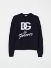 Dolce & Gabbana Girls Navy Blue Wool-knit Dg Sweater In Navy