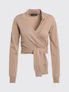 Dolce & Gabbana Beige Wrap Cardigan In Cashmere In Brown