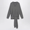Dolce & Gabbana V-neck Knotted Cashmere Sweater Clothing In Gray