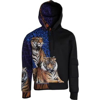 Pre-owned Dolce & Gabbana Sweater Multicolor Tiger Hooded Sweatshirt It44/us34/xs 1500usd