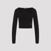 Dolce & Gabbana Black Ribbed Mini Cropped Top In Nero