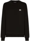 Dolce & Gabbana Logo Plaque Black Sweatshirt In Black