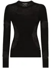 Dolce & Gabbana Sweater With Lace Inlay In Black  