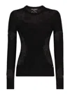 Dolce & Gabbana Sweater With Lace Inlay In Black