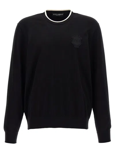Dolce & Gabbana Sweater With Logo In Black