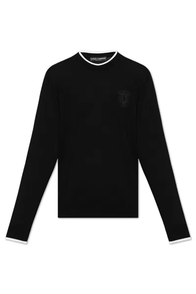 Dolce & Gabbana Sweater With Logo In Black