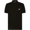 Dolce & Gabbana Cotton Polo-shirt With Logo Tag In Black
