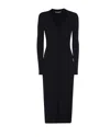 Dolce & Gabbana Long Stretch Viscose Knit Cardigan With Dg Logo In Black