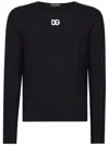 Dolce & Gabbana Logo-embroidered Virgin Wool Jumper In Black