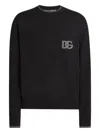 Dolce & Gabbana Crew Neck Sweater With Long Sleeves And Pocket In Black