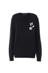 Dolce & Gabbana V-neck Embroidered Sweater In Black