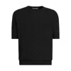 Dolce & Gabbana Micro-dot Stitch Silk Pullover In Black