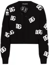 Dolce & Gabbana Logo Embroidered Cardigan In Black