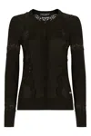 Dolce & Gabbana Jacquard Logo Cardigan In Black