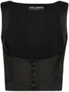 Dolce & Gabbana Double-breasted Scoop Neck Waistcoat In Black