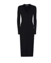 Dolce & Gabbana Long Stretch Viscose Knit Cardigan With Dg Logo In Black